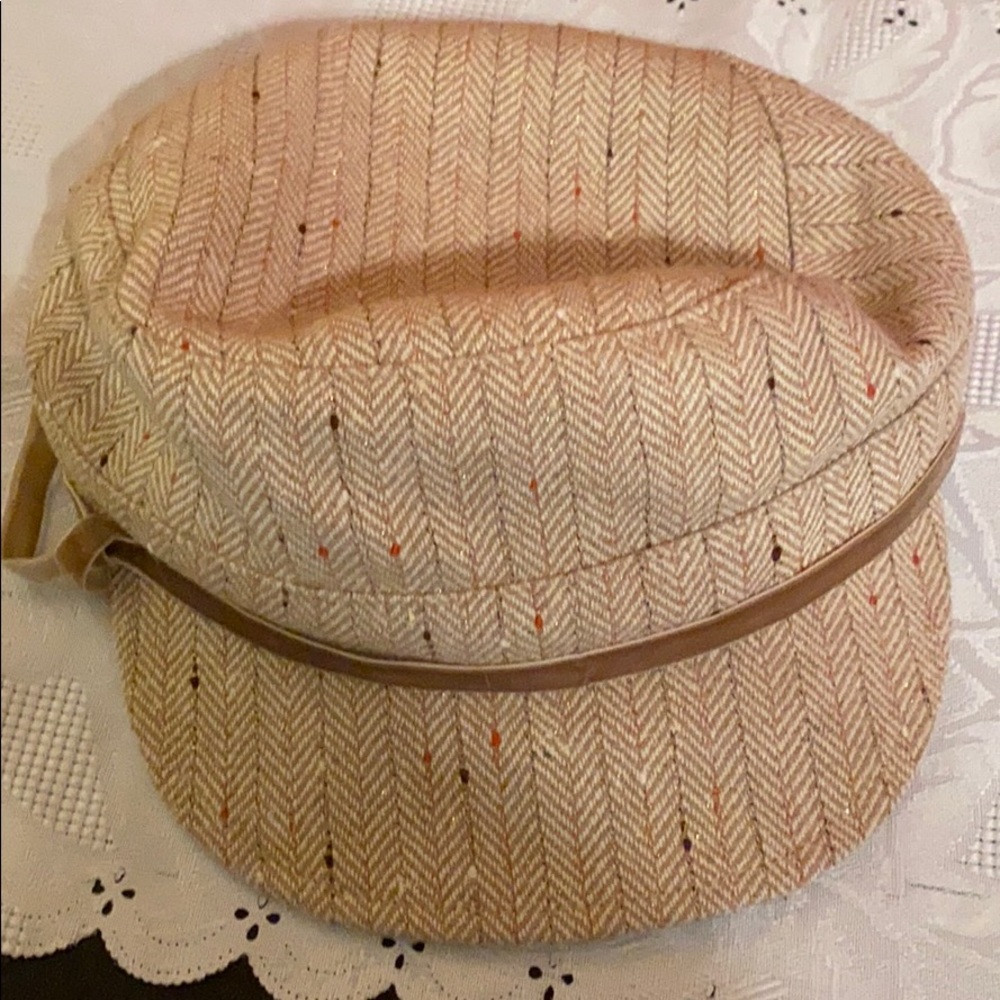 Tan beret hat